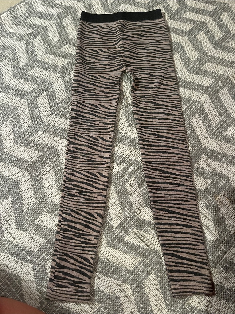 Zebra Print Black and Tan Stretch Leggings Size:S/M with stretch